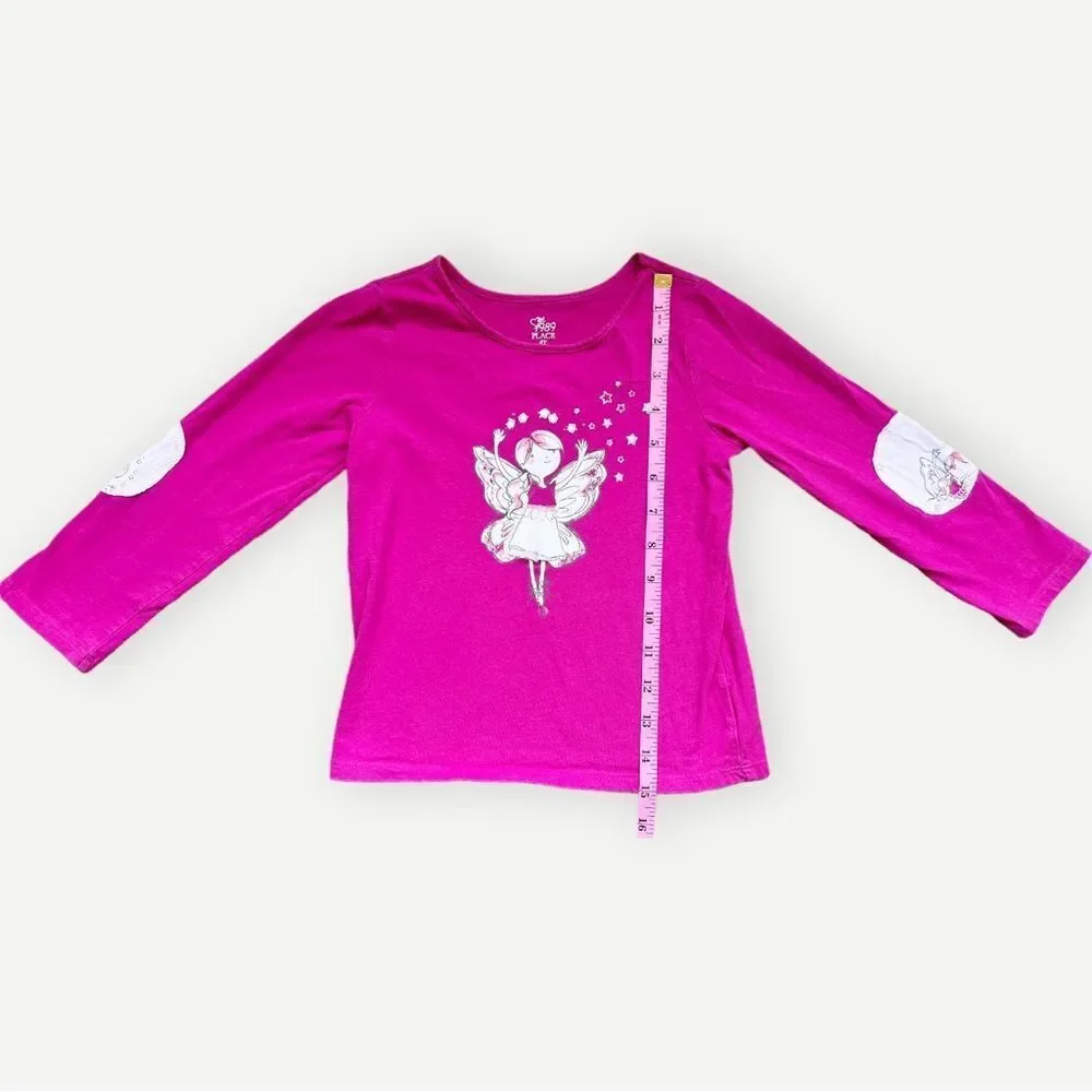 Children’s Place Girls Toddler Kids Long Sleeve Elbow Patch Fairy Shirt. 4. 4T.